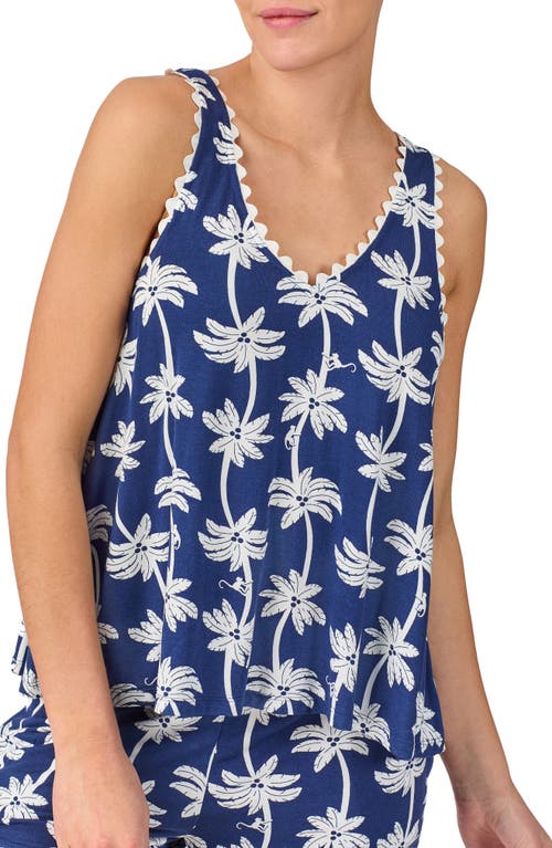 Kate Spade New York Ric Rac Pajama Set In Blue/white