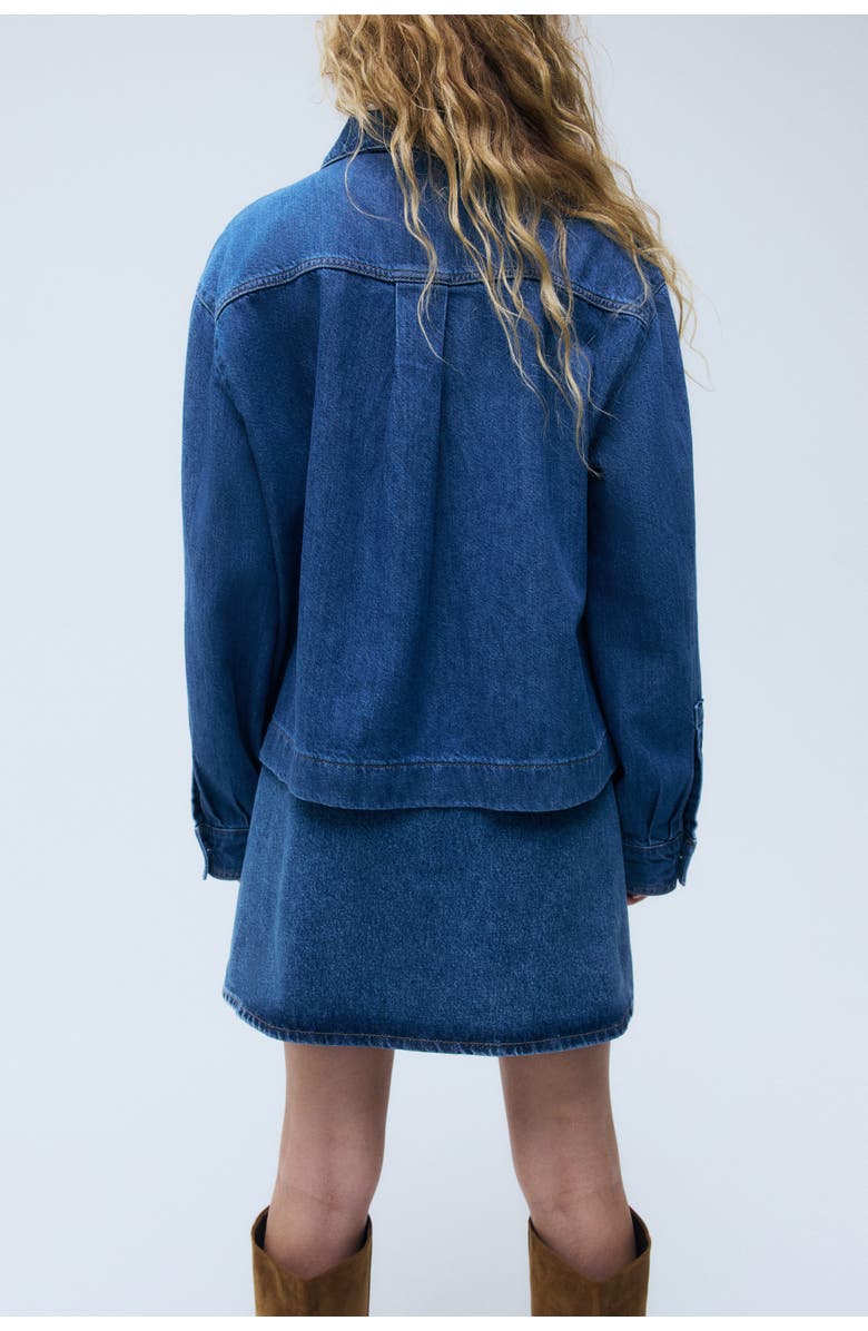 H&M Denim Popover Shirt, Alternate, color, Denim Blue