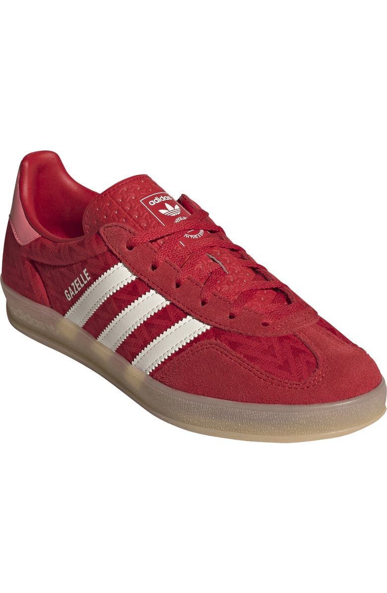 adidas Gazelle Indoor Sneaker, Main, color, Scarlet/ Core White/ Gum 3