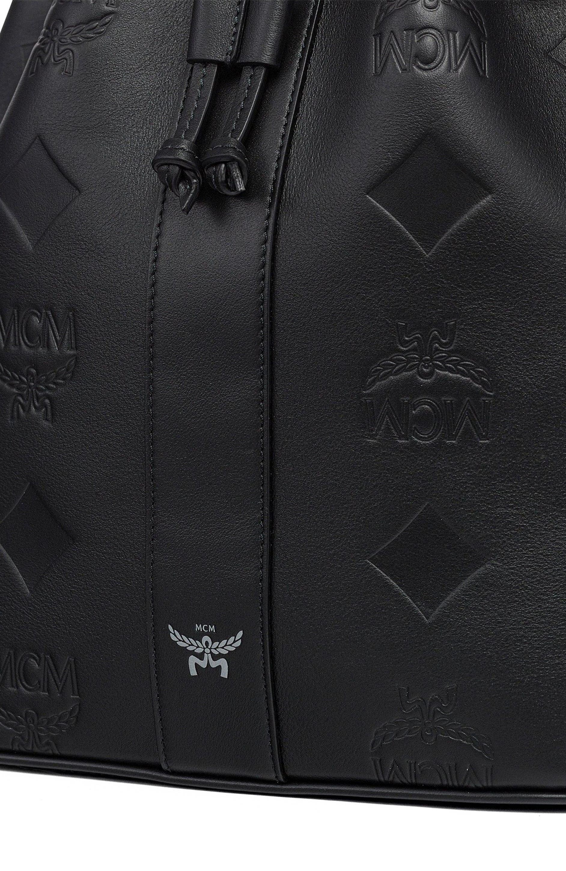 MCM Black Monogram Drawstring Backpack Small Aren Drawstring Backpack in ECONYL® and Leather Black  main image 2