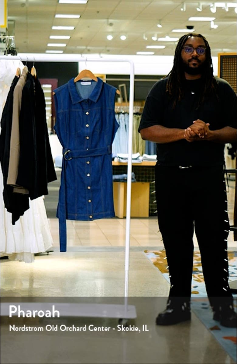 Parker Sleeveless Denim Mini Shirtdress, sales video thumbnail
