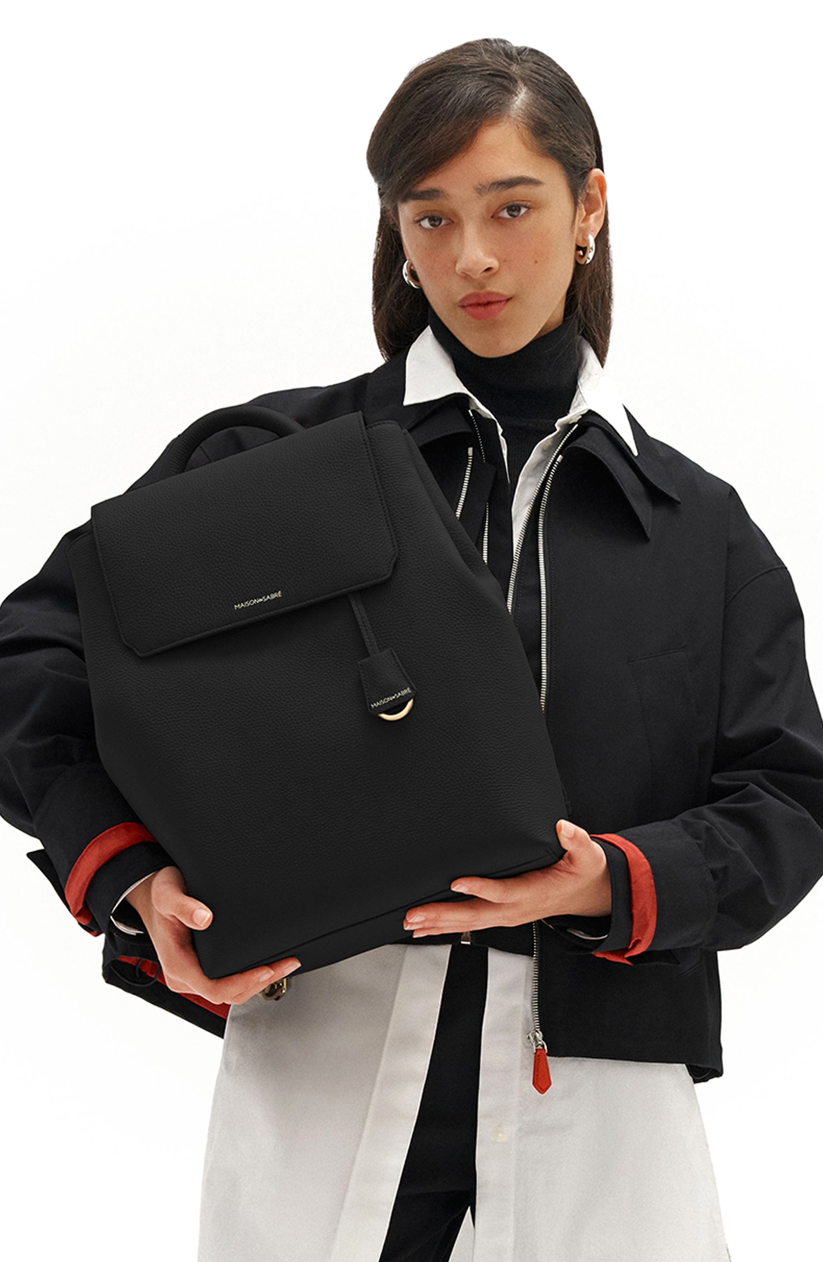 MAISON de SABRÉ The Medium Soft Backpack, Alternate, color, Black Caviar