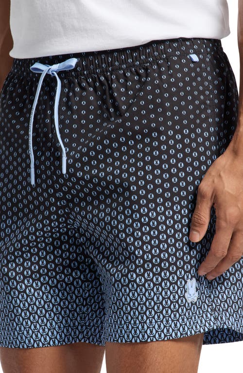 Psycho Bunny Bendigo Allover Print 5.75 Swim Trunks In Evening Blue