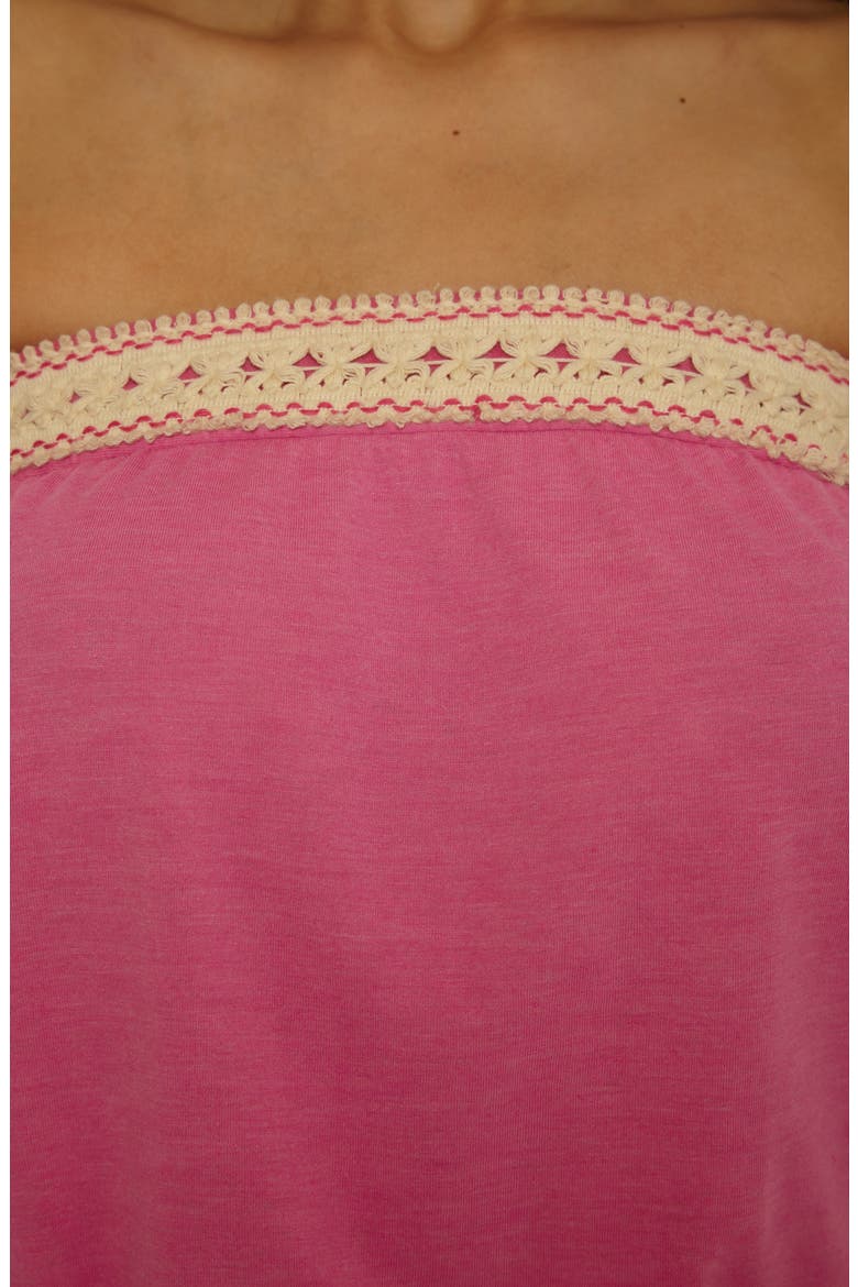 Laguna Tie Waist Strapless Cover-Up Romper, Alternate, color, BERRY PINK