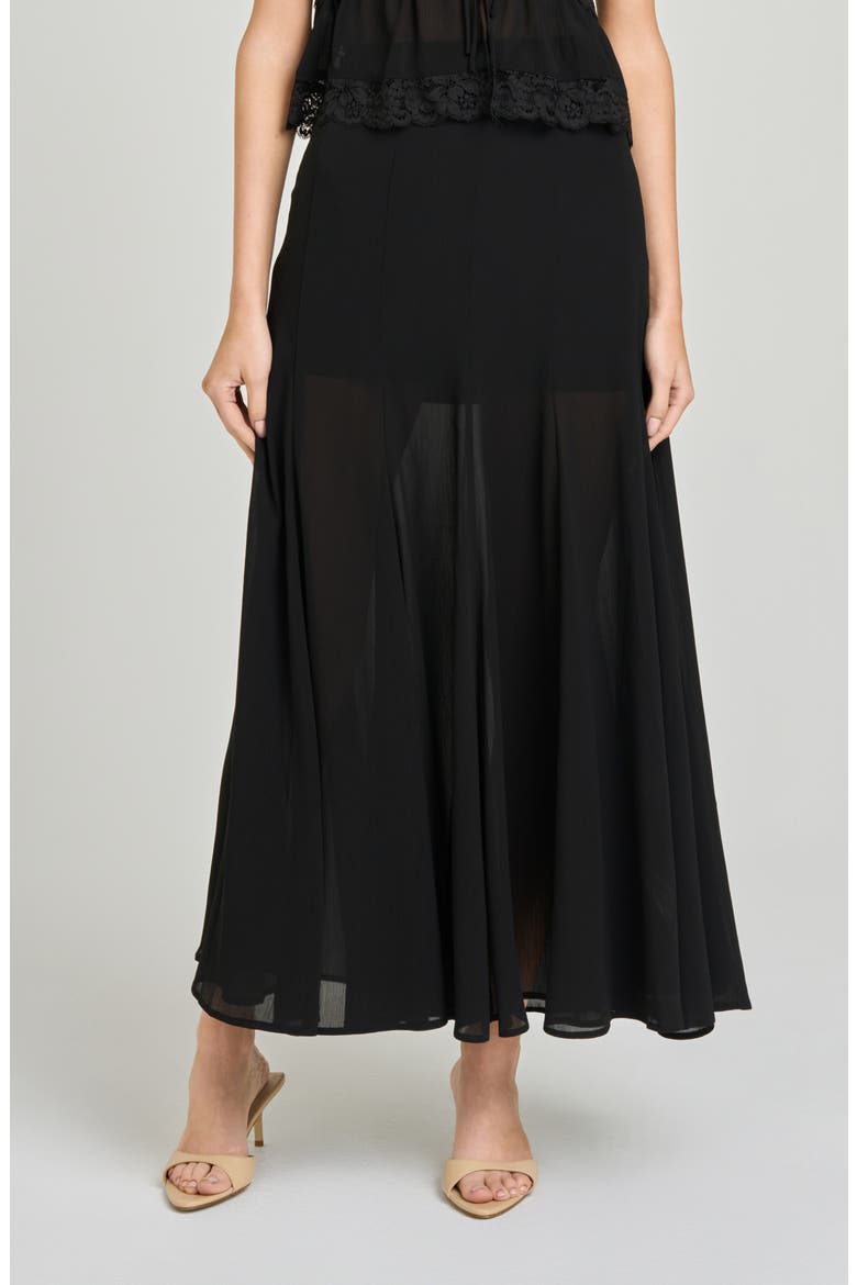 Norah Semisheer Skirt, Main, color, BLACK