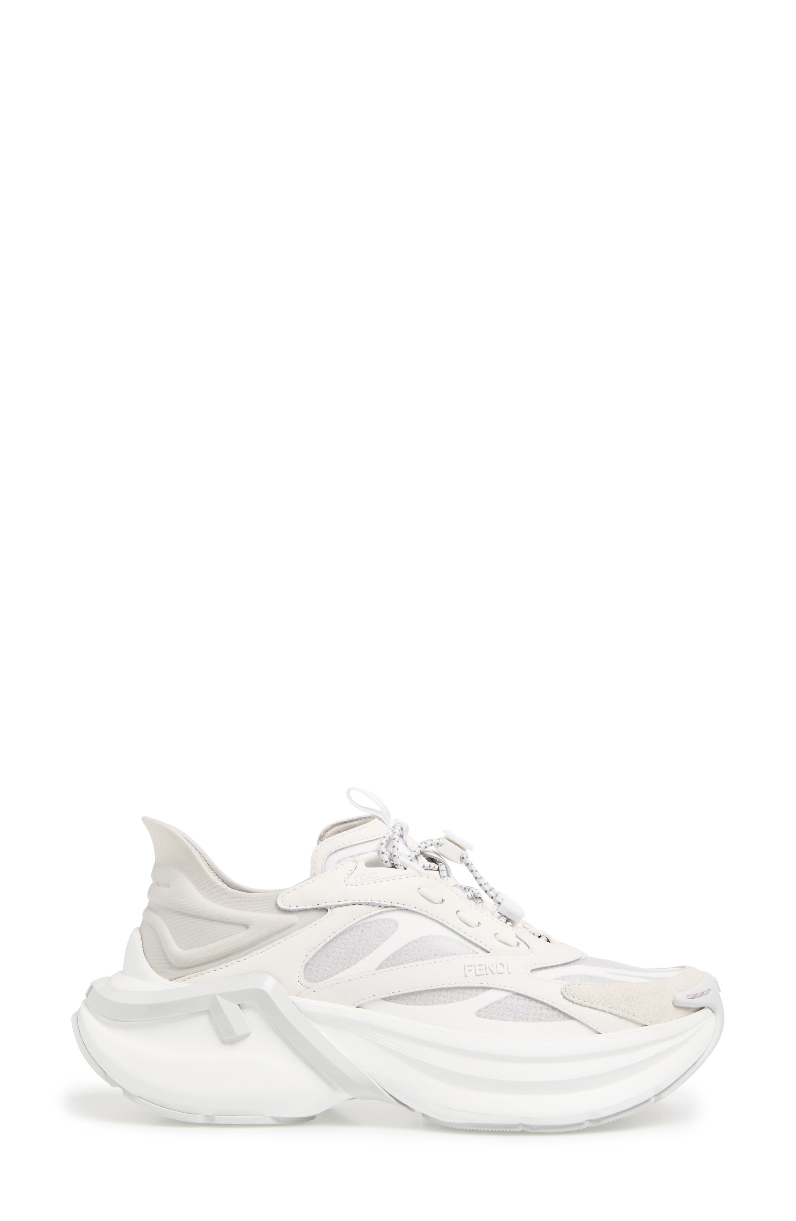 F-Light Mixed Media Sneaker, Alternate, color, WHITE