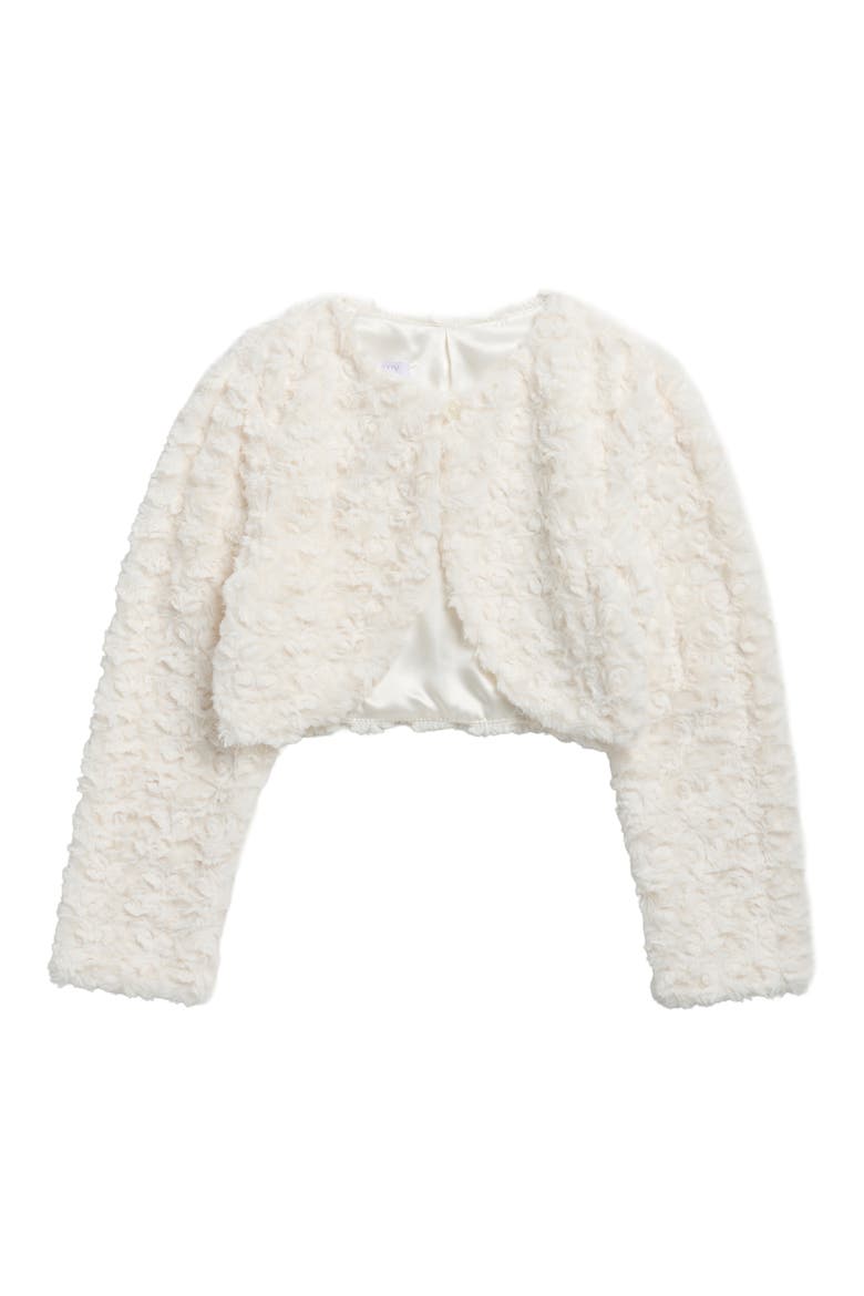 Kids' Faux Fur Cardigan, Main, color, IVORY