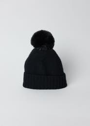 Hat Attack Classic Cashmere Slouch Hat with Faux Fur Pom