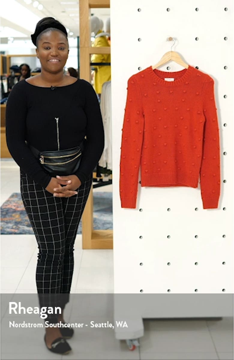 Bobble Stitch Crewneck Cotton Blend Sweater, sales video thumbnail
