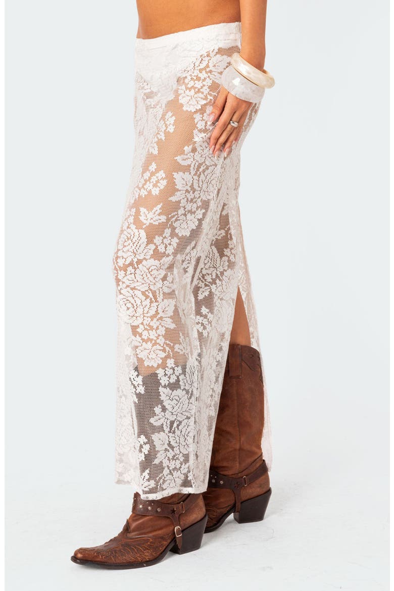 Bess Sheer Lace Cover-Up Maxi Skirt, Alternate, color, WHITE