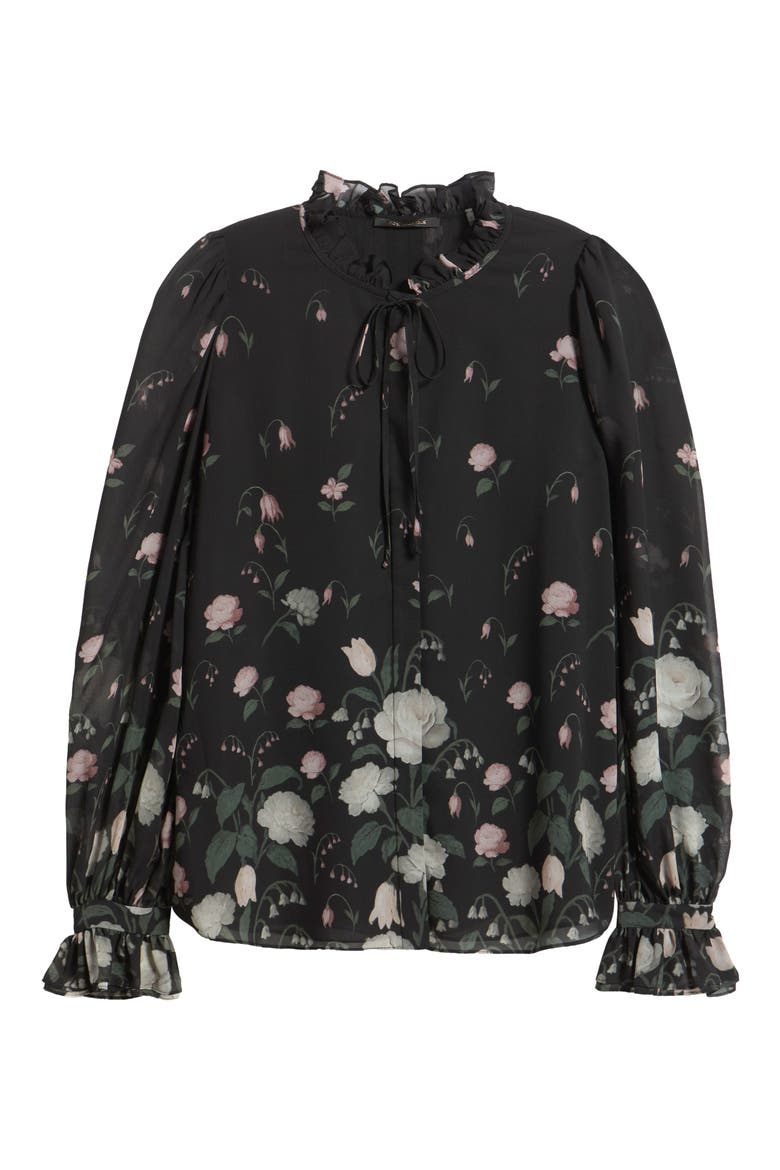 Jack Ruffled Floral Top, Main, color, BLACK MULTI