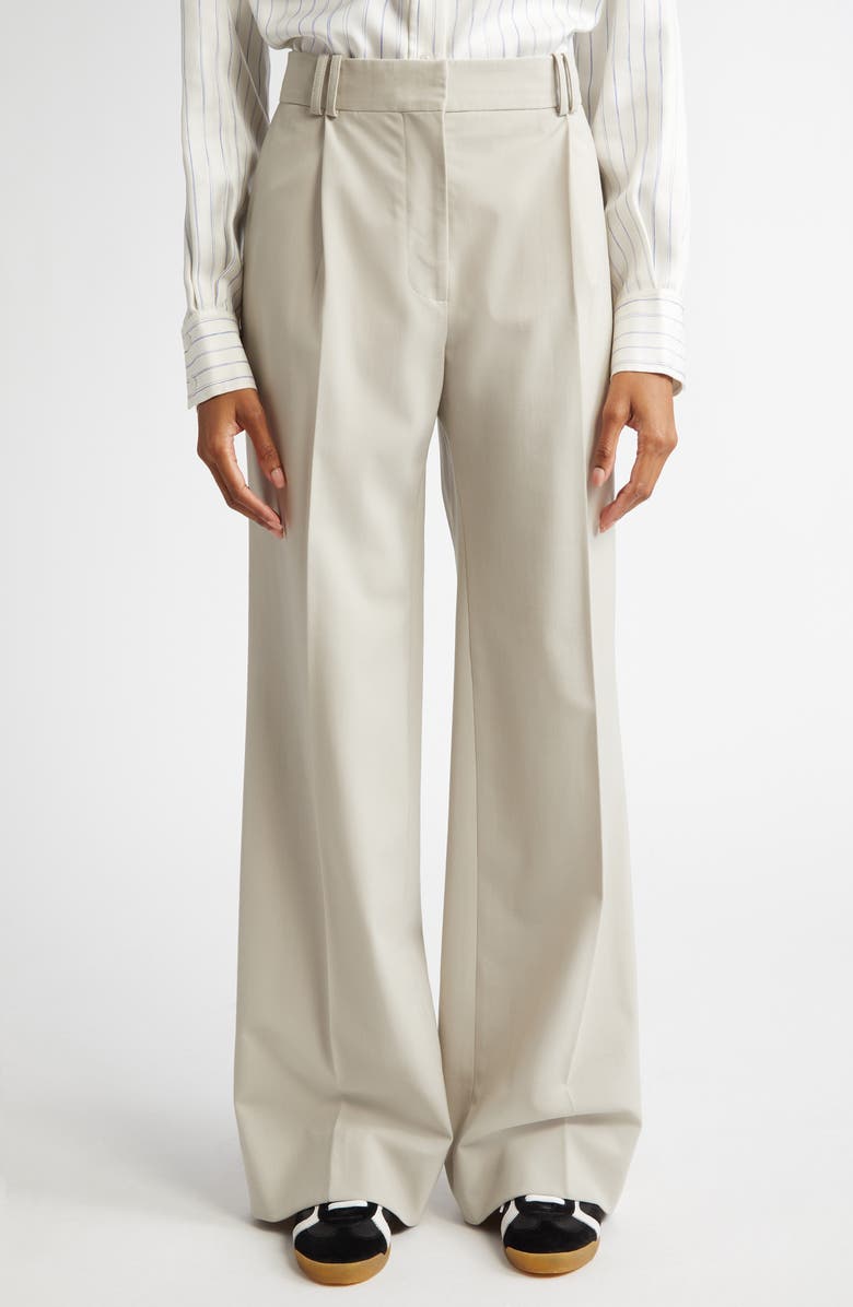 Proenza Schouler Savannah Gabardine Wide Leg Pants, Main, color, Taupe