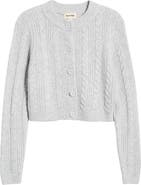 Open Edit Cable Knit Crop Cardigan