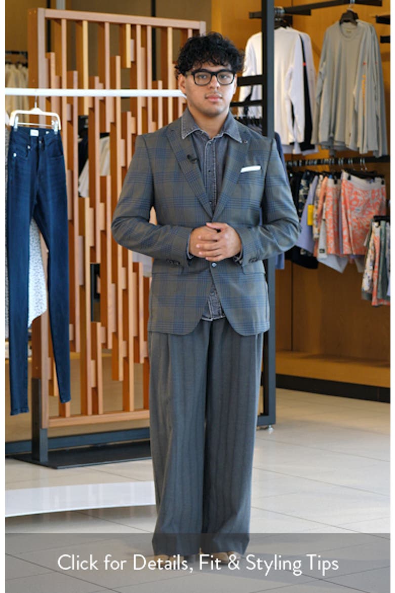 Hutson Slim Fit Grey Plaid Wool Sport Coat video