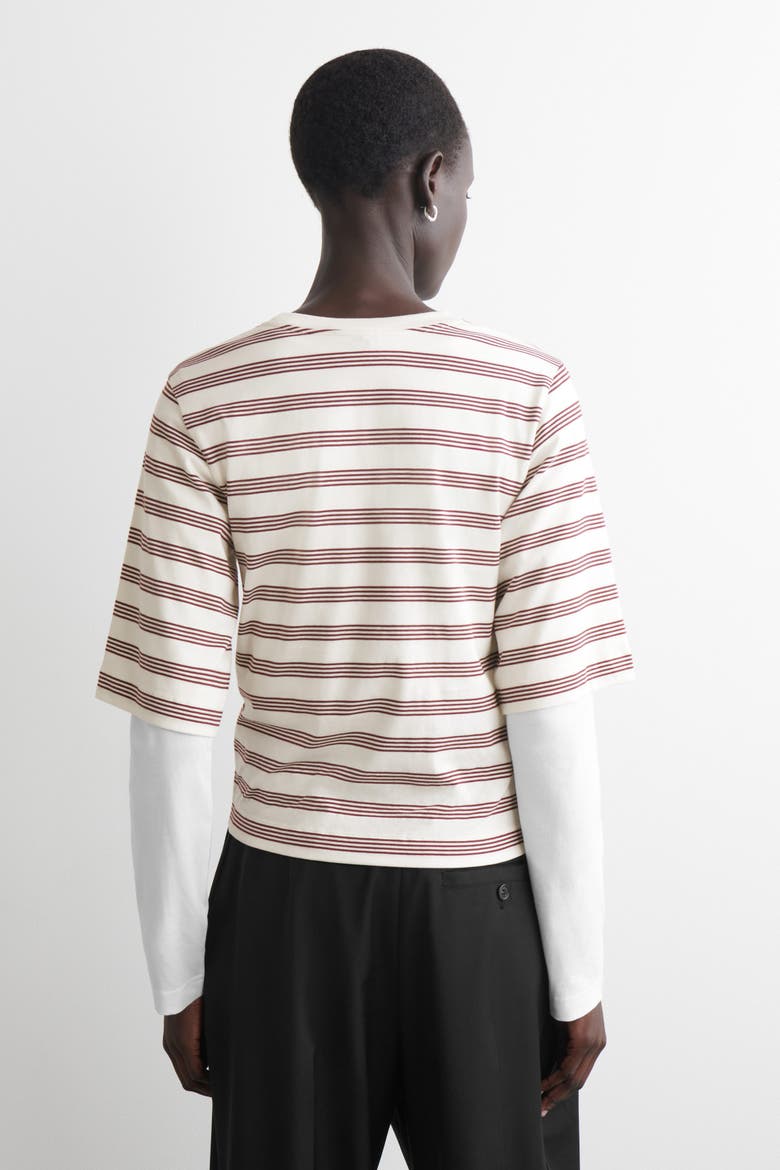 Cotton T-Shirt, Alternate, color, WHITE / RED / STRIPED