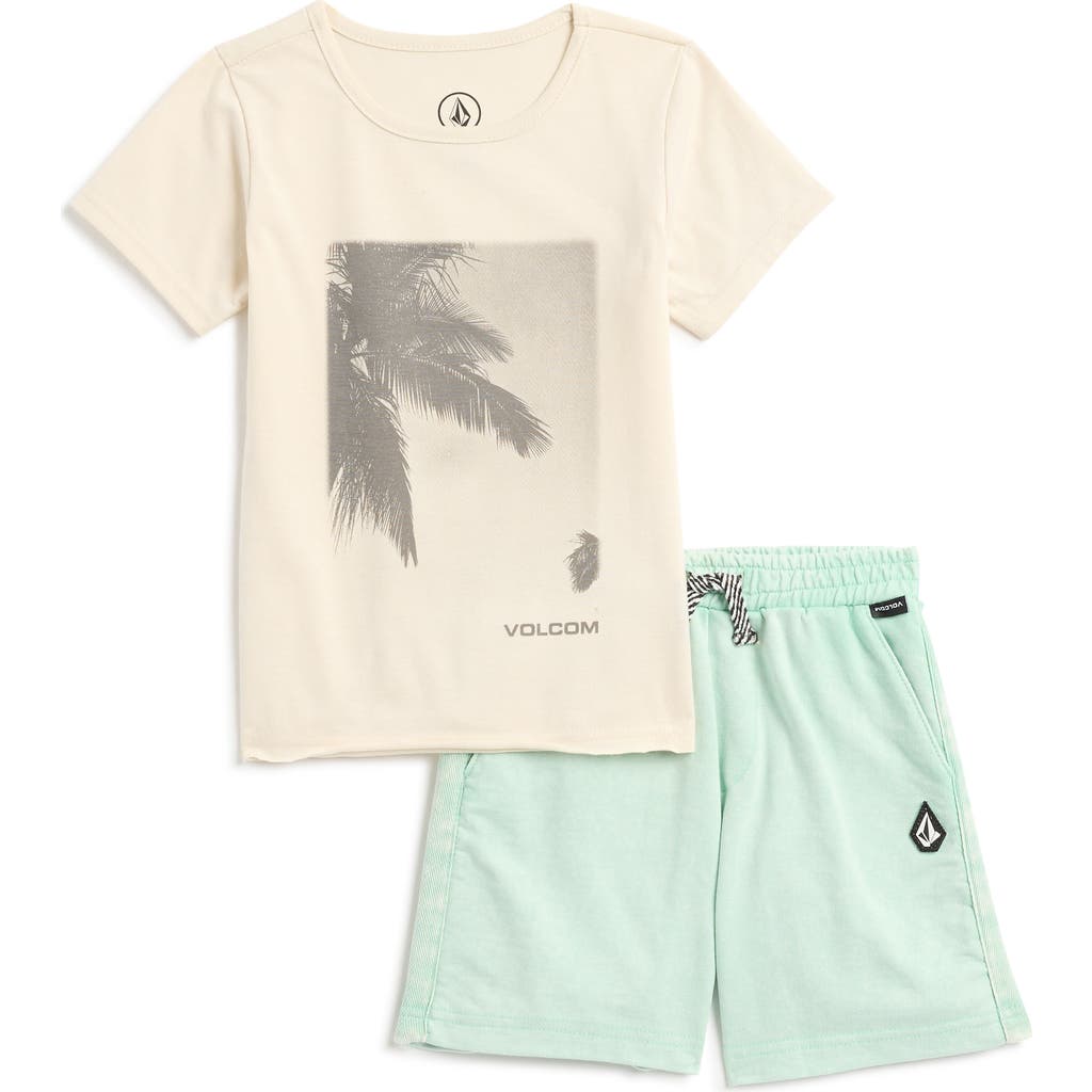 Volcom Kids' Graphic T-shirt & Shorts Set In Bone