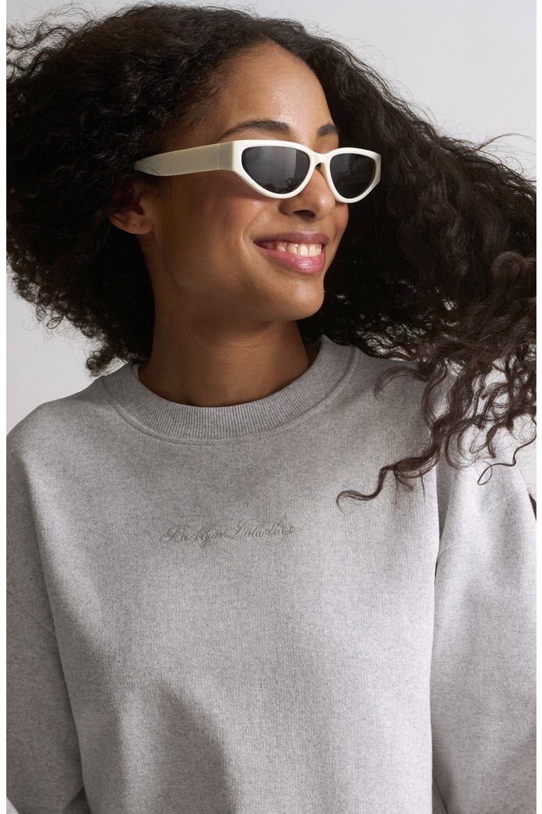 Embroidered Logo Crewneck Sweatshirt, Alternate, color, LIGHT GREY MELANGE