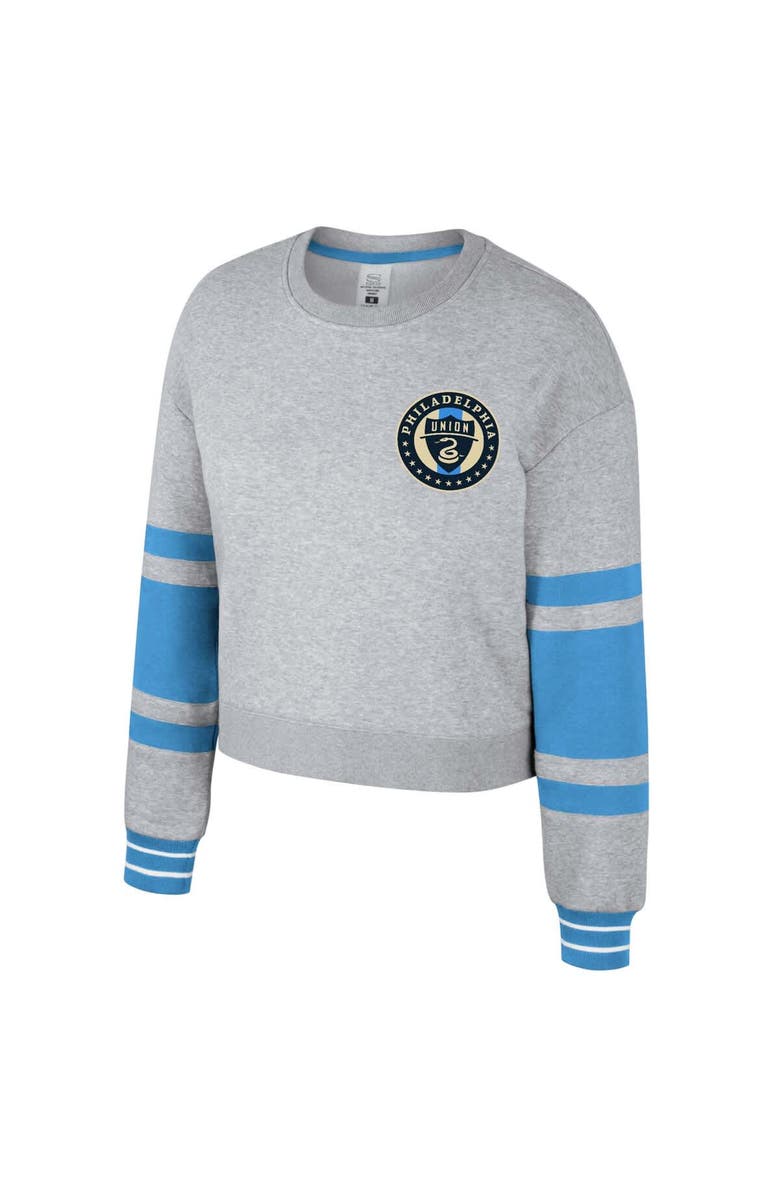 Stadium Essentials Women's Stadium Essentials Heather Gray Philadelphia Union Scrimmage Cropped Pullover Sweatshirt, Alternate, color, Heather Gray