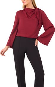 Ted Baker Tie Neck Twill Top