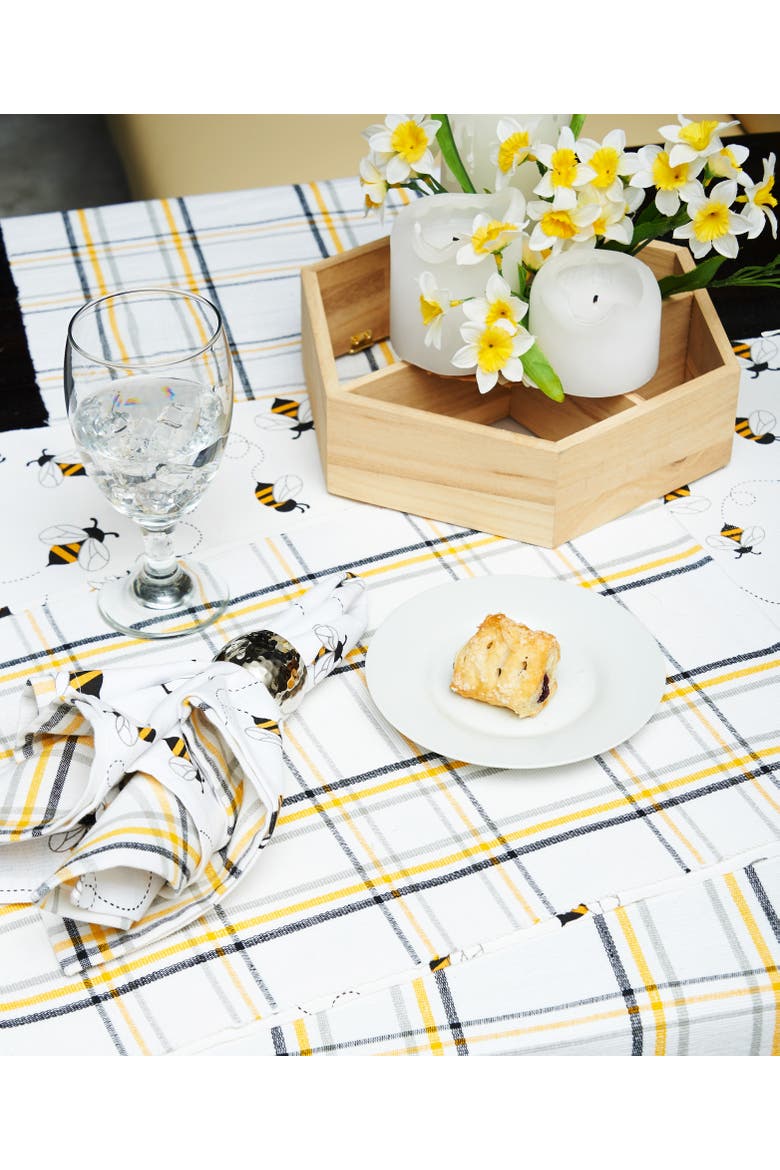 Honey Bee Cloth Napkin, Set of 6, Alternate, color, White
