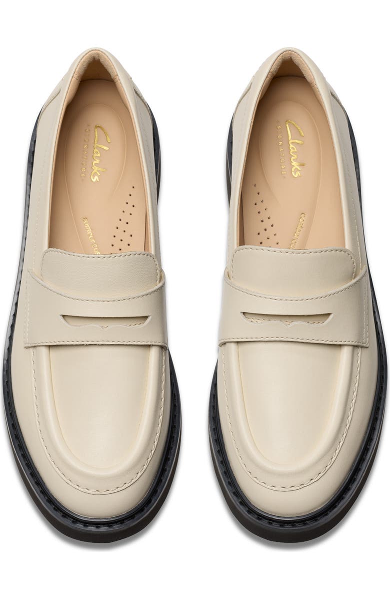 Clarks<sup>®</sup> Splend Edge Penny Loafer, Alternate, color, Cream Leather