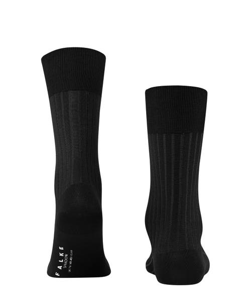 Falke Shadow Striped Dress Socks In Black