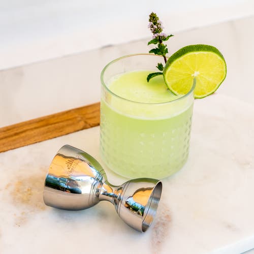 A Bar Above Bell Cocktail Jigger In Stainless Steel
