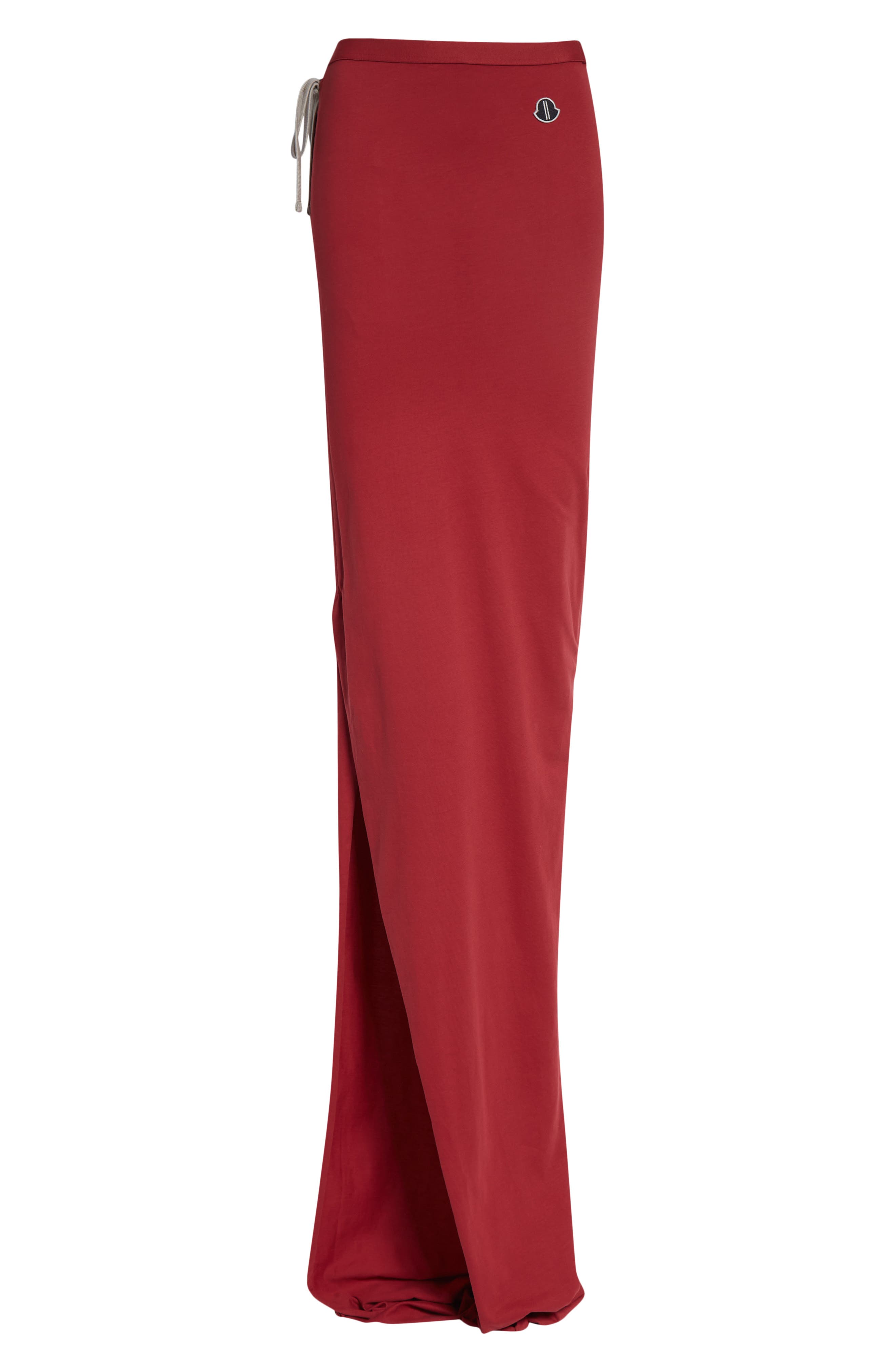 Moncler X Rick Owens Draped Jersey Skirt In Red