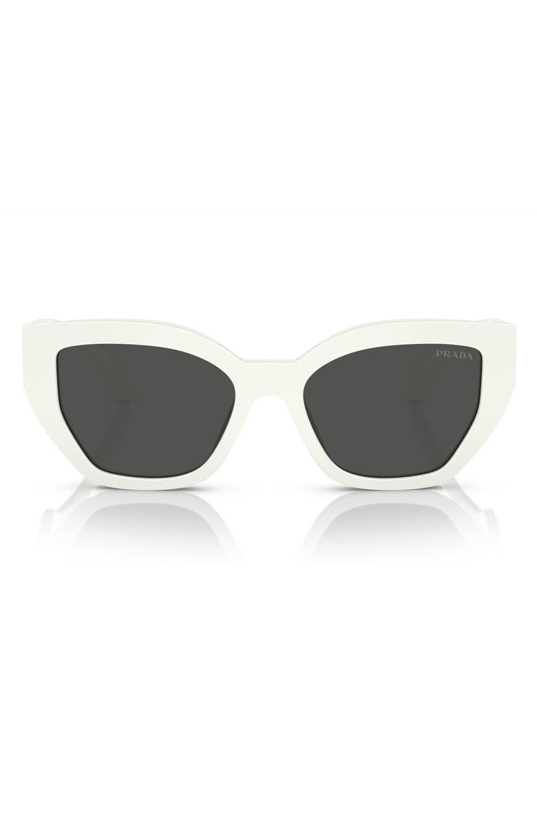 Prada 53mm Butterfly Sunglasses, Main, color, Bone