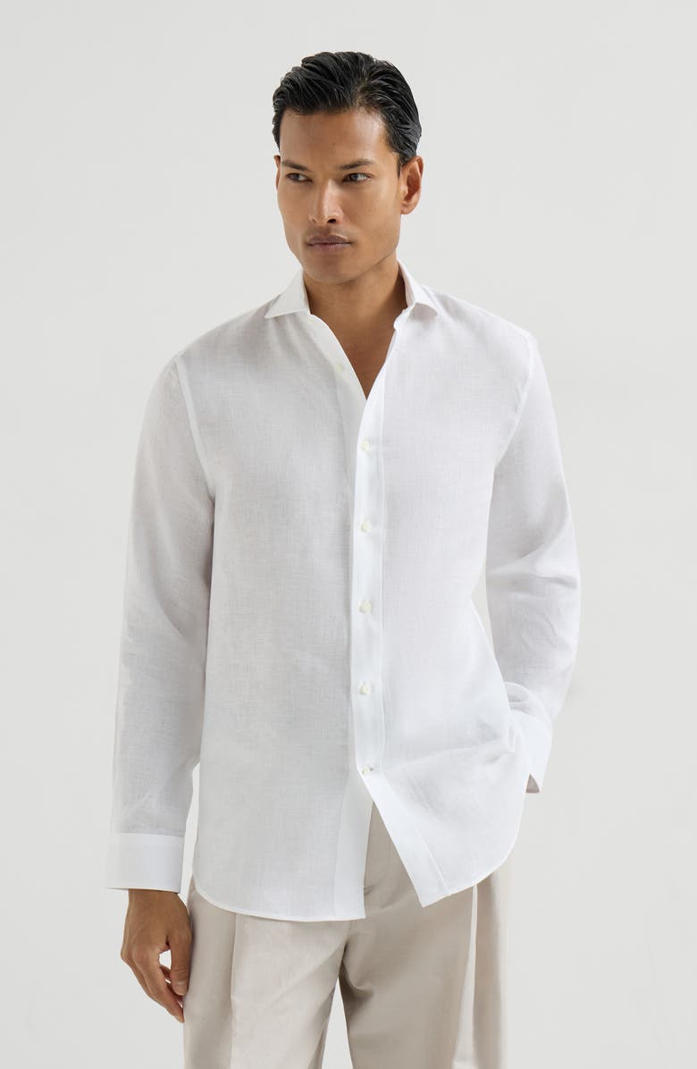Brunello Cucinelli Linen shirt, Alternate, color, White