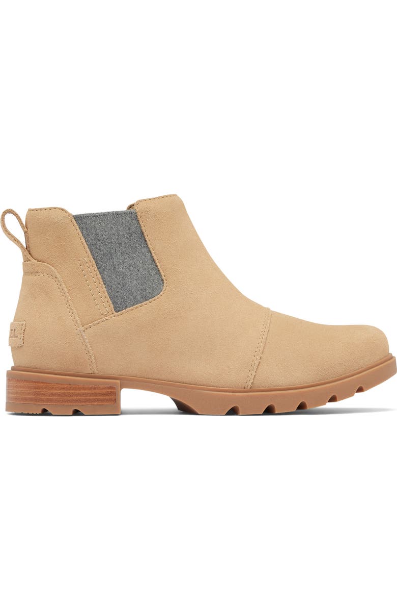 SOREL Emelie III Waterproof Chelsea Boot, Alternate, color, Dusty Tan/ Gum
