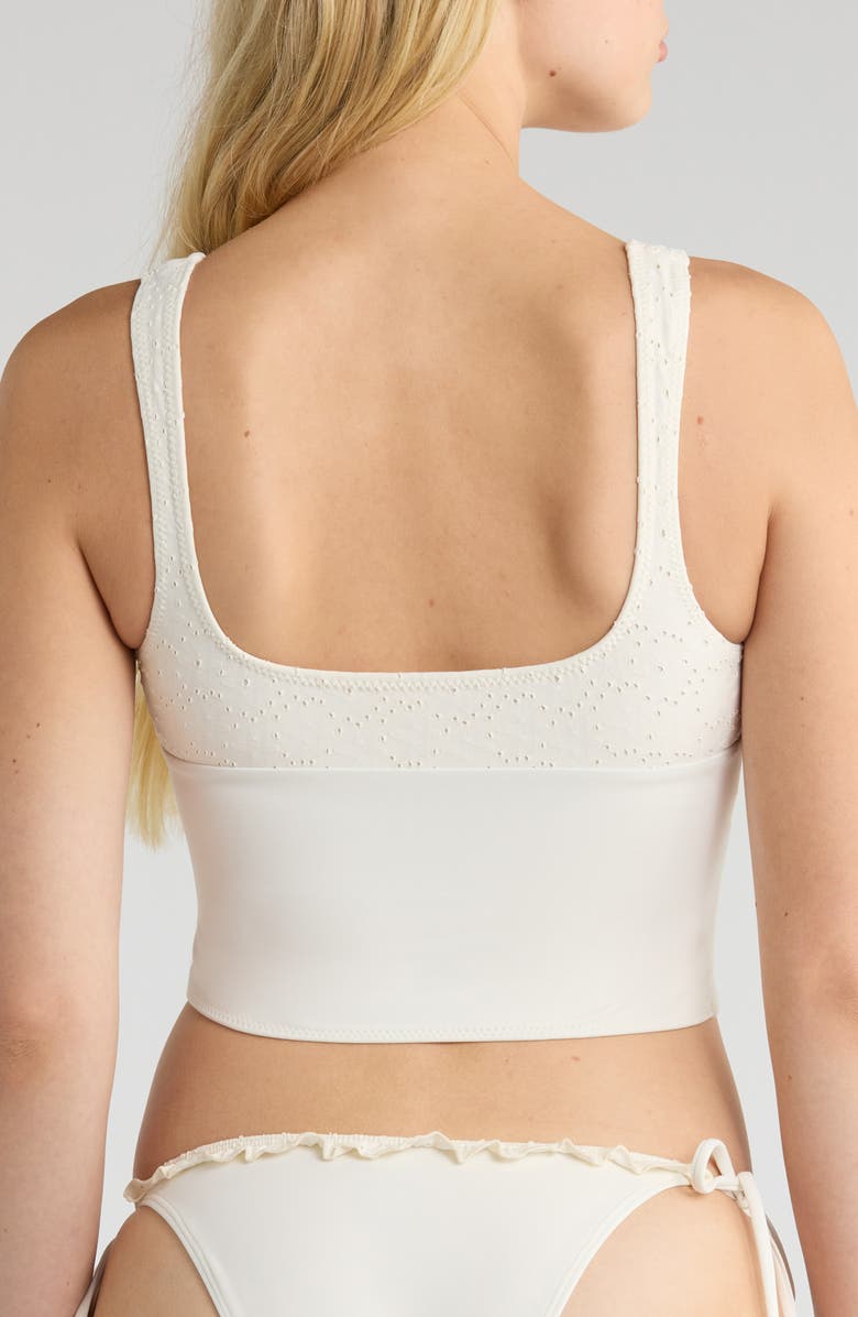 PacSun Ramona Eyelet Tankini, Alternate, color, Gardenia