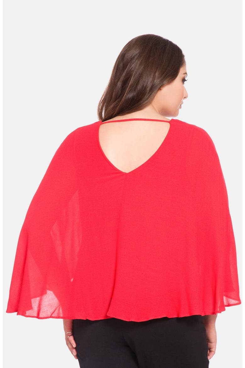 Flowy Georgette V-Neck Top, Alternate, color, TARTAN