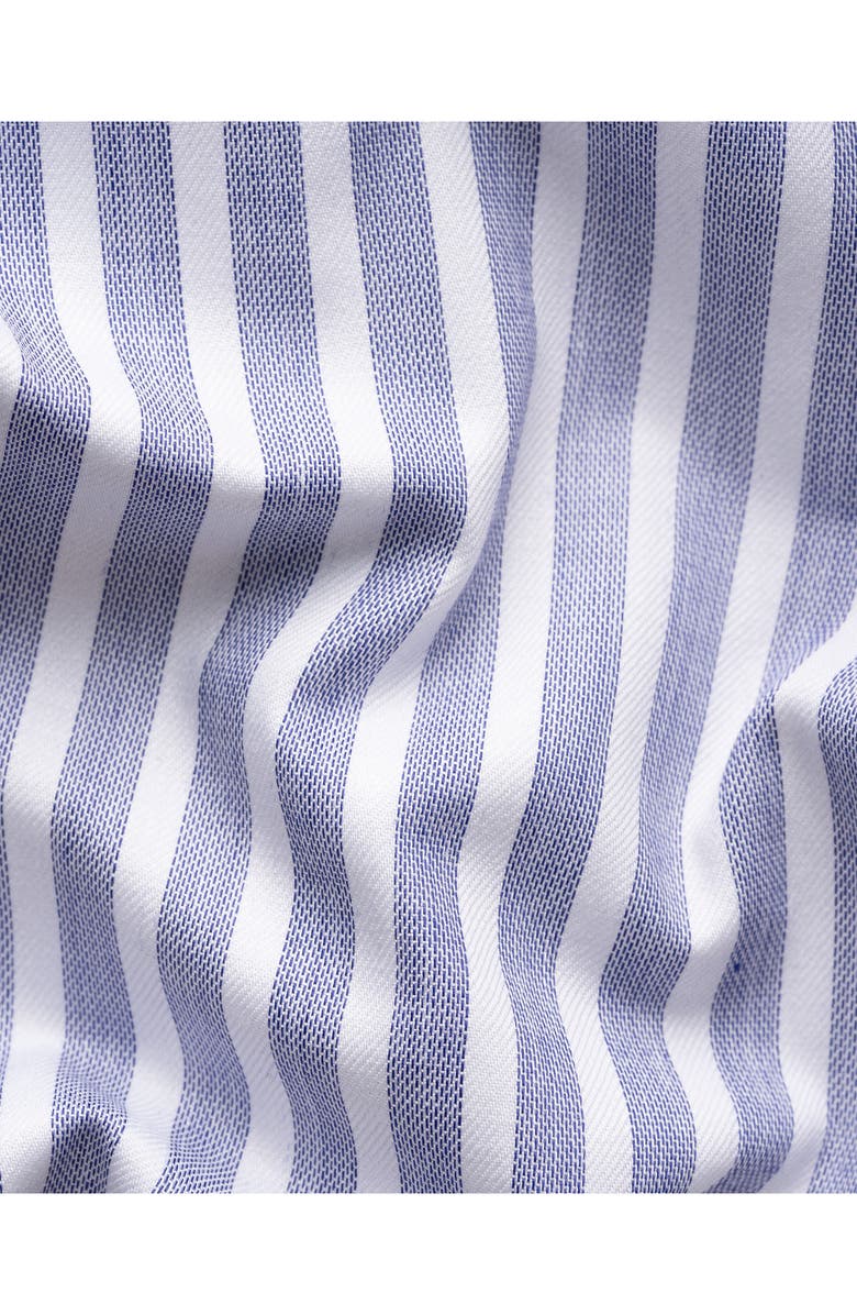 Eton Contemporary Fit Stripe Organic Cotton Twill Dress Shirt, Alternate, color, Dark Blue