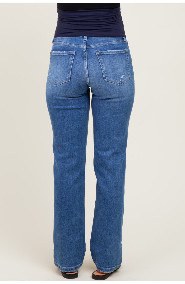 PinkBlush Mid Rise Full Length Straight Leg Maternity Jeans, Alternate, color, Blue