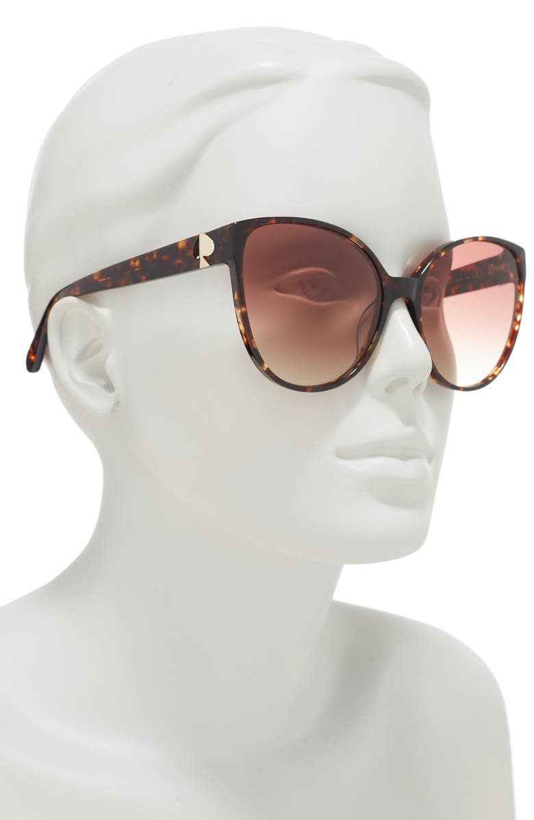 Kate Spade New York primrose 60mm gradient cat eye sunglasses, Alternate, color, Havana/ Brown Fuschia Ms
