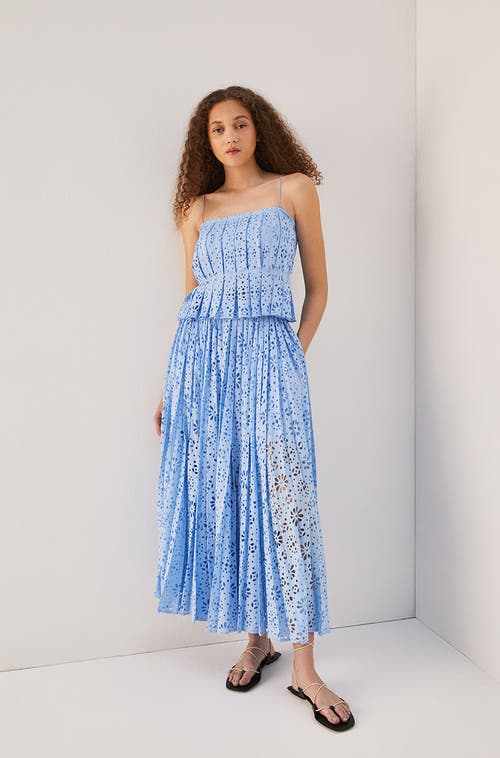REBECCA TAYLOR REBECCA TAYLOR GEO EYELET PLEATED SKIRT 