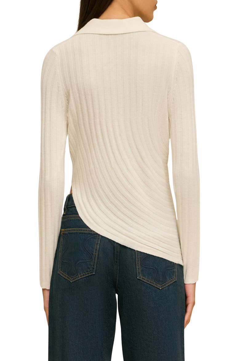 Mattea Ribbed Wool Blend Top, Alternate, color, OFF WHITE