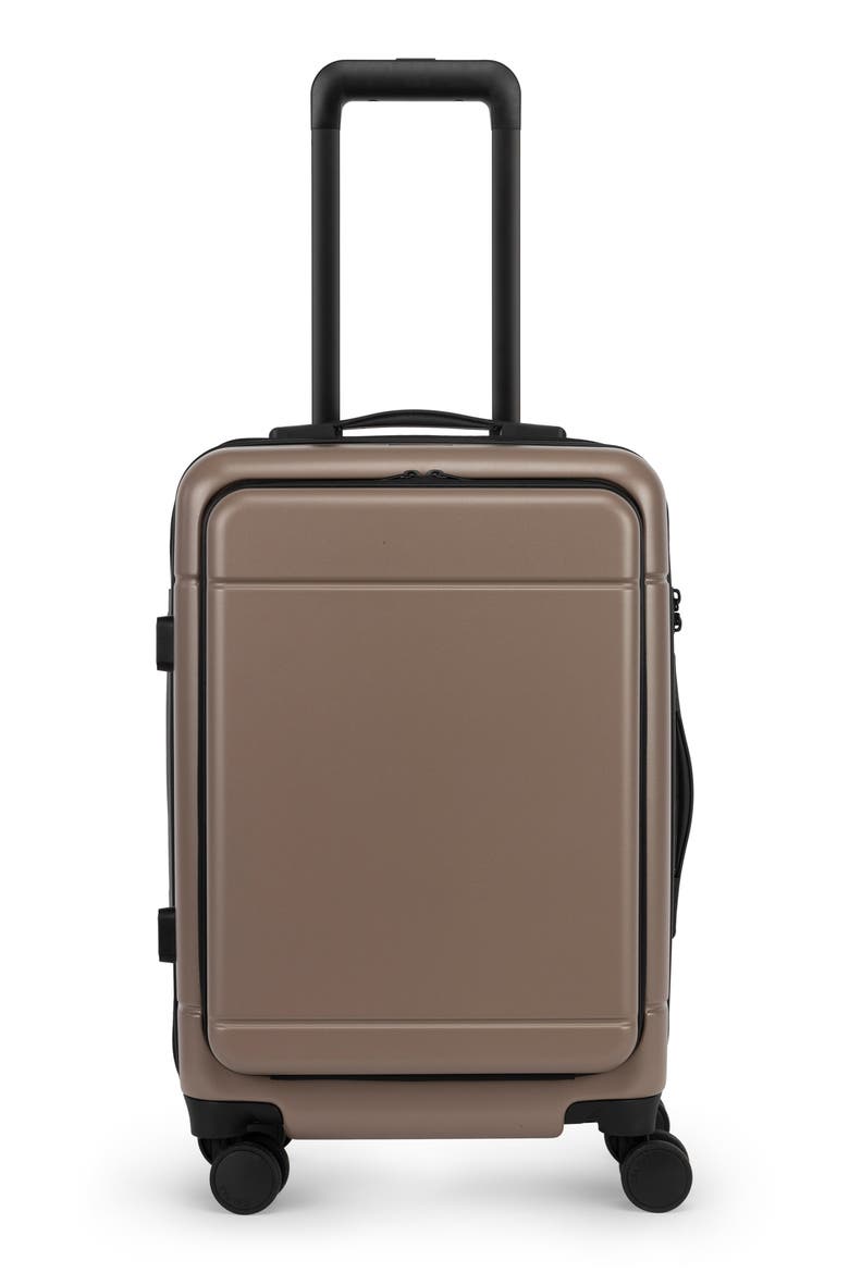 Hue 22-Inch Front Pocket Carry-On Suitcase, Main, color, CHOCOLATE
