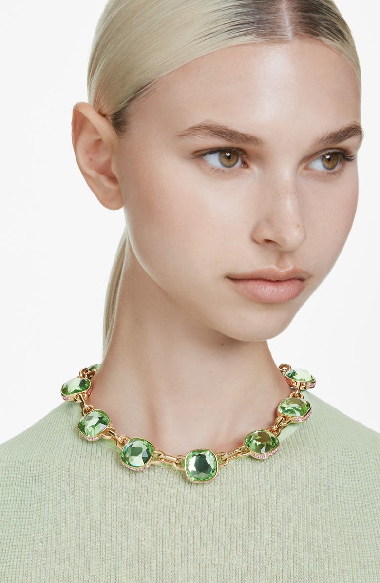 Swarovski Chroma Twist Crystal Station Collar Necklace, Alternate, color, Blue