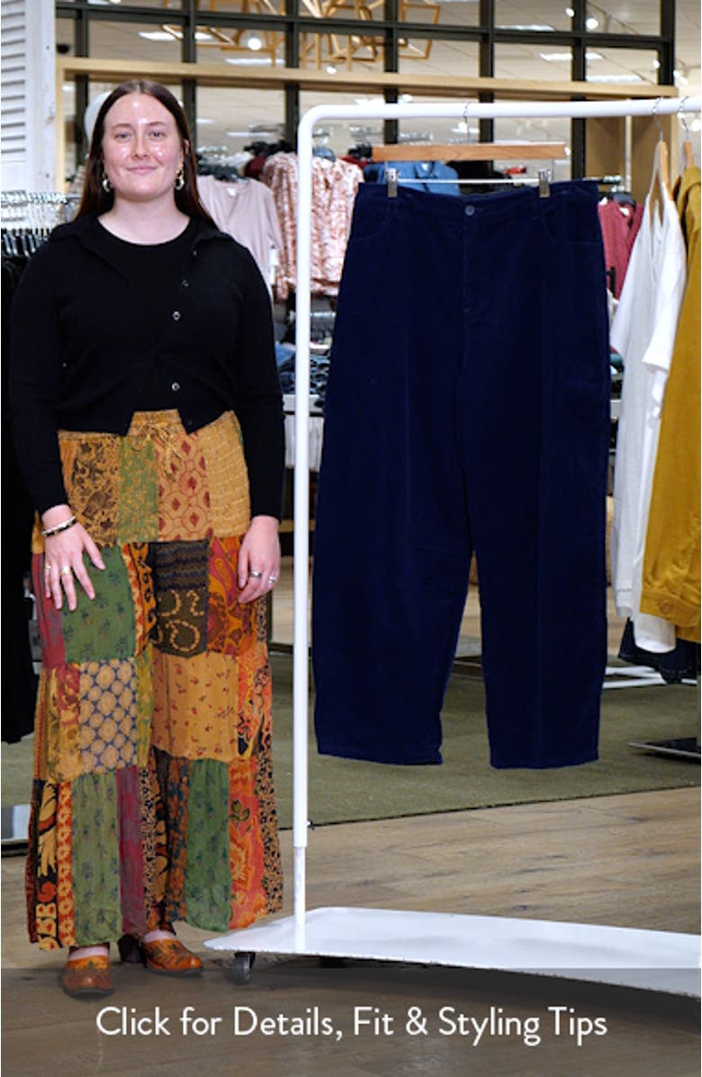 Avens Organic Cotton Corduroy Crop Barrel Leg Pants, sales video thumbnail