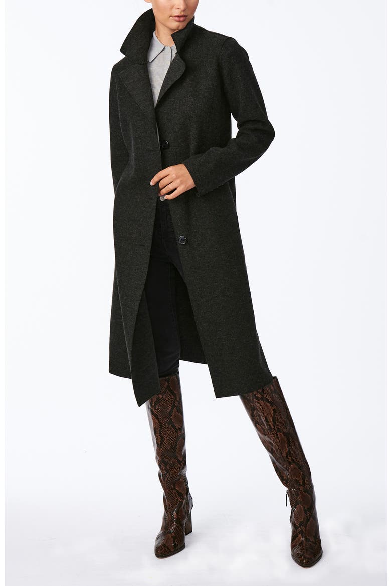 Sweater Long Coat, Alternate, color, HEATHER BLACK