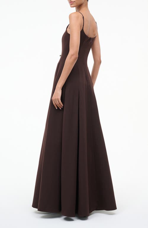 Staud Joy Fit & Flare Maxi Dress In Brown