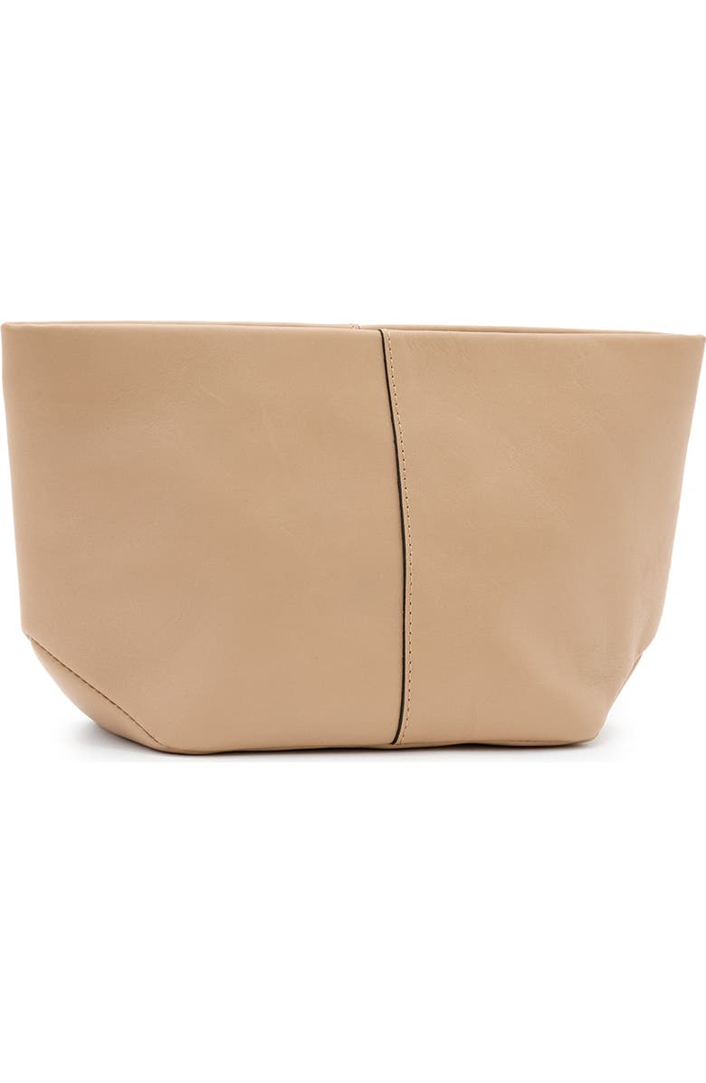 AllSaints Hex Grained Leather East/West Pouch, Alternate, color, Mink Brown