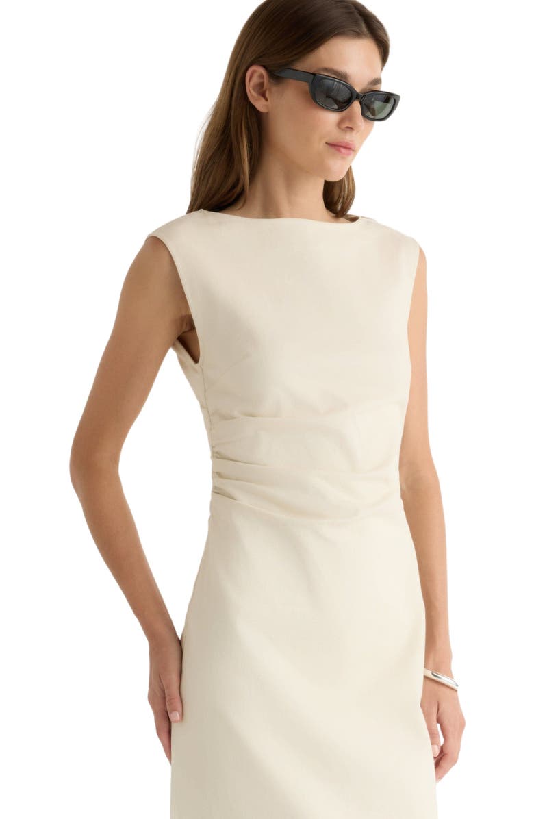 Modern Citizen Inari Cotton Twill Boat Neck Dress, Alternate, color, Cream