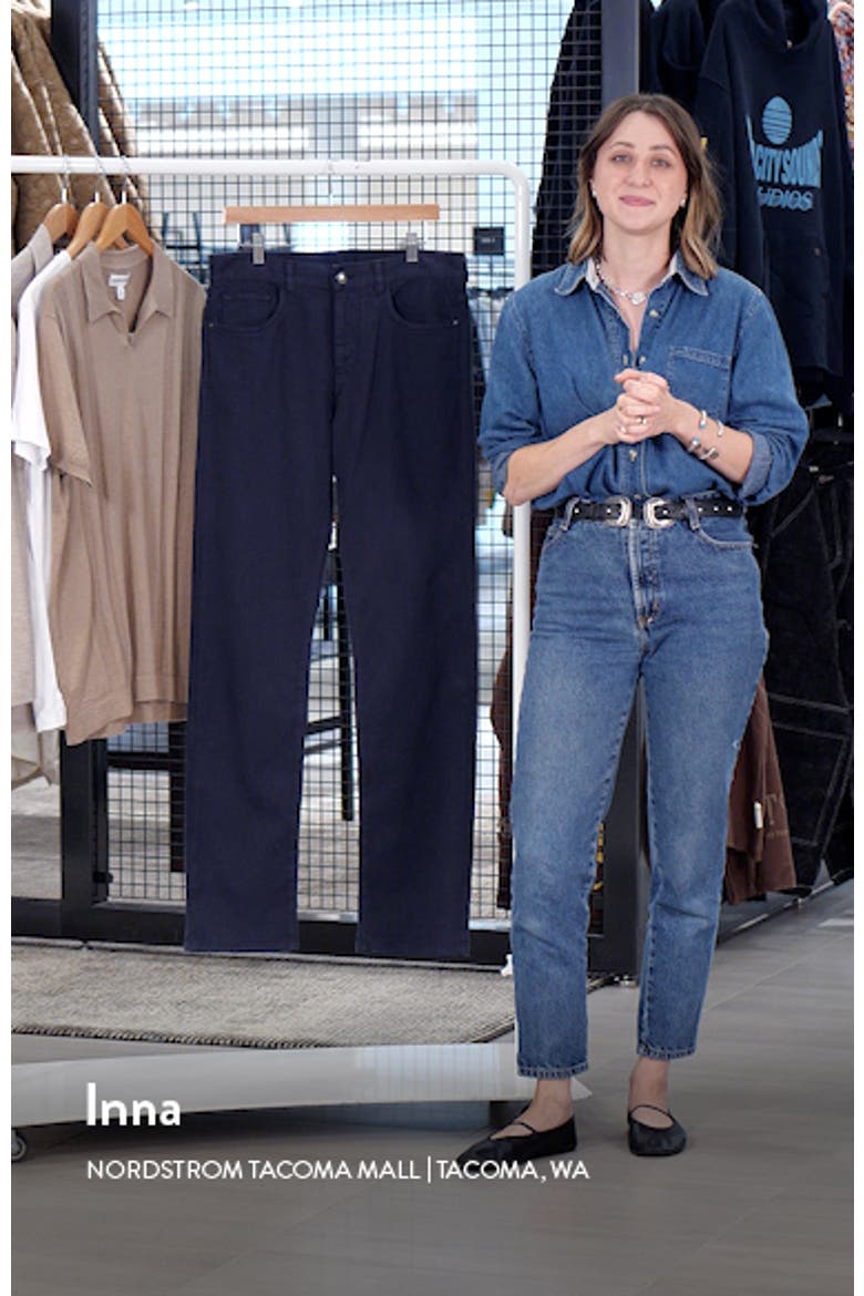 Trim Fit Stretch Denim Jeans video