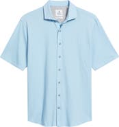 johnnie-O Surfsucker Knit Short Sleeve Button-Up Shirt