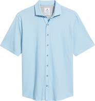 johnnie-O Surfsucker Knit Short Sleeve Button-Up Shirt