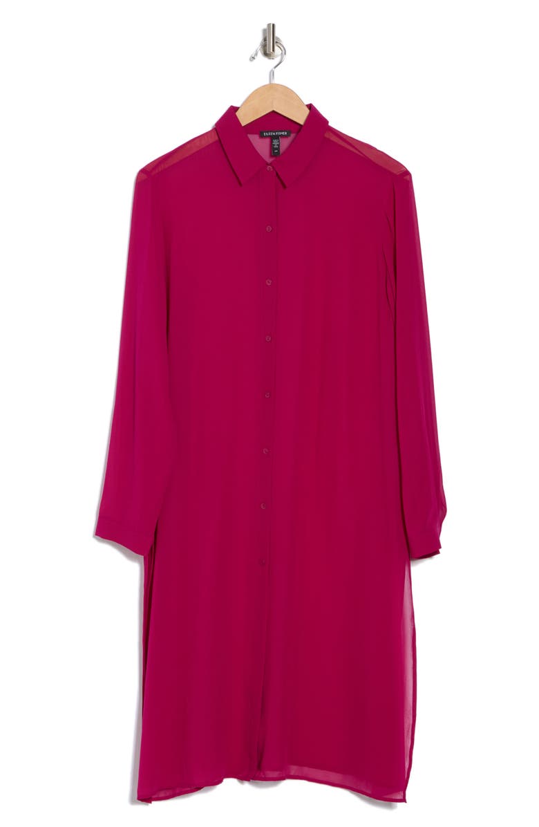 Eileen Fisher Long Sleeve Silk Shirt Dress, Alternate, color, Rhapsody