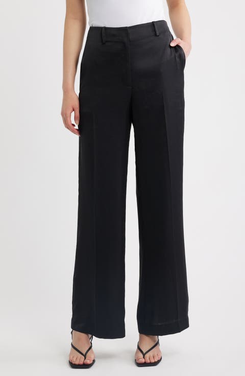 Classic Straight Leg Satin Pants